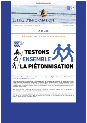 Lettre d'information Août 2024