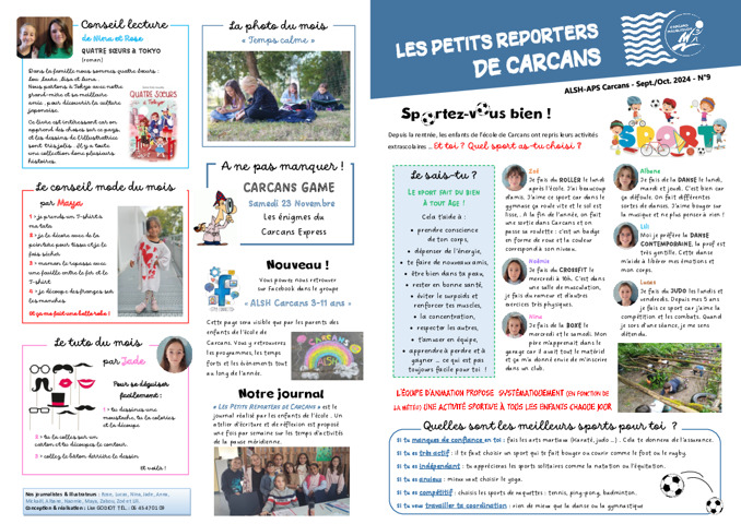 Le Journal des enfants APS Carcans n°9